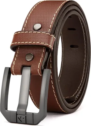 Genuine Leather Gun Belt for Men Concealed Carry - 1.5" Width with 1mm Core Heavy Duty Work Belt for CCW Carry