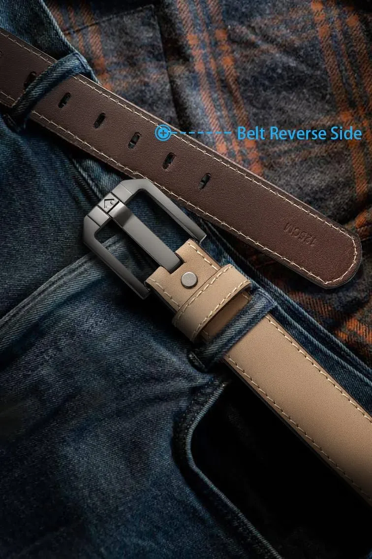 Genuine Leather Gun Belt for Men Concealed Carry - 1.5" Width with 1mm Core Heavy Duty Work Belt for CCW Carry