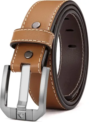 Genuine Leather Gun Belt for Men Concealed Carry - 1.5" Width with 1mm Core Heavy Duty Work Belt for CCW Carry