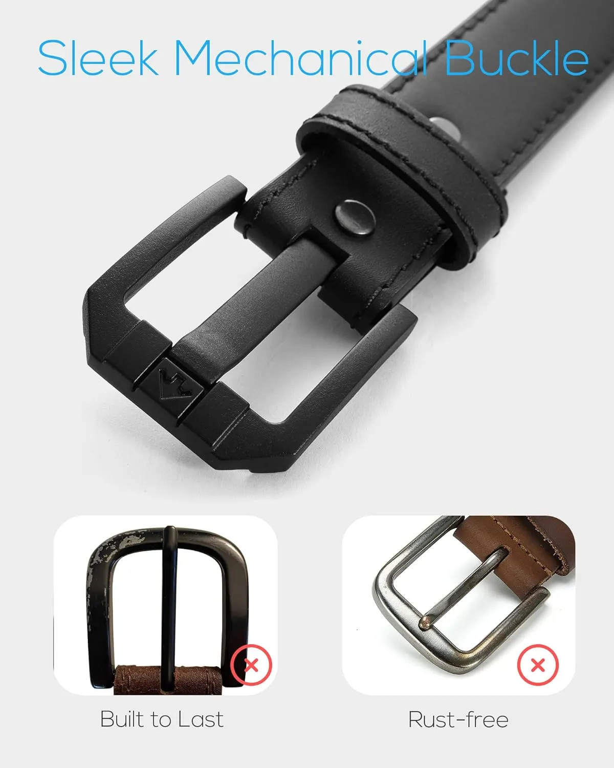 Genuine Leather Gun Belt for Men Concealed Carry - 1.5" Width with 1mm Core Heavy Duty Work Belt for CCW Carry