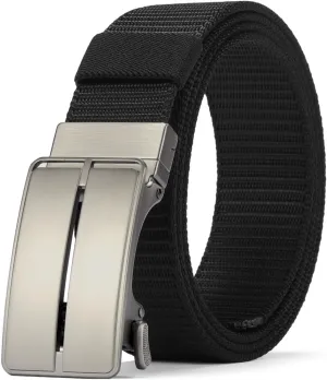 GOIACII Ratchet Tactical Gun Belt for Men Mens Golf Belt 1 3/8" Nylon Web Belt with Automatic Slide Buckle