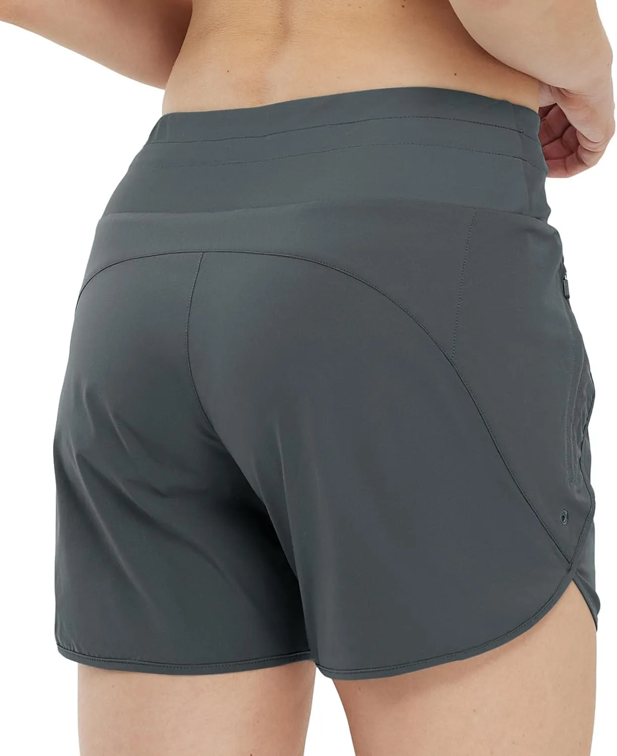 Gopune Women's 5" High Waisted Swim Board Shorts with Zipper Pockets UPF 50  Quick Dry Beach Trunks with Liner