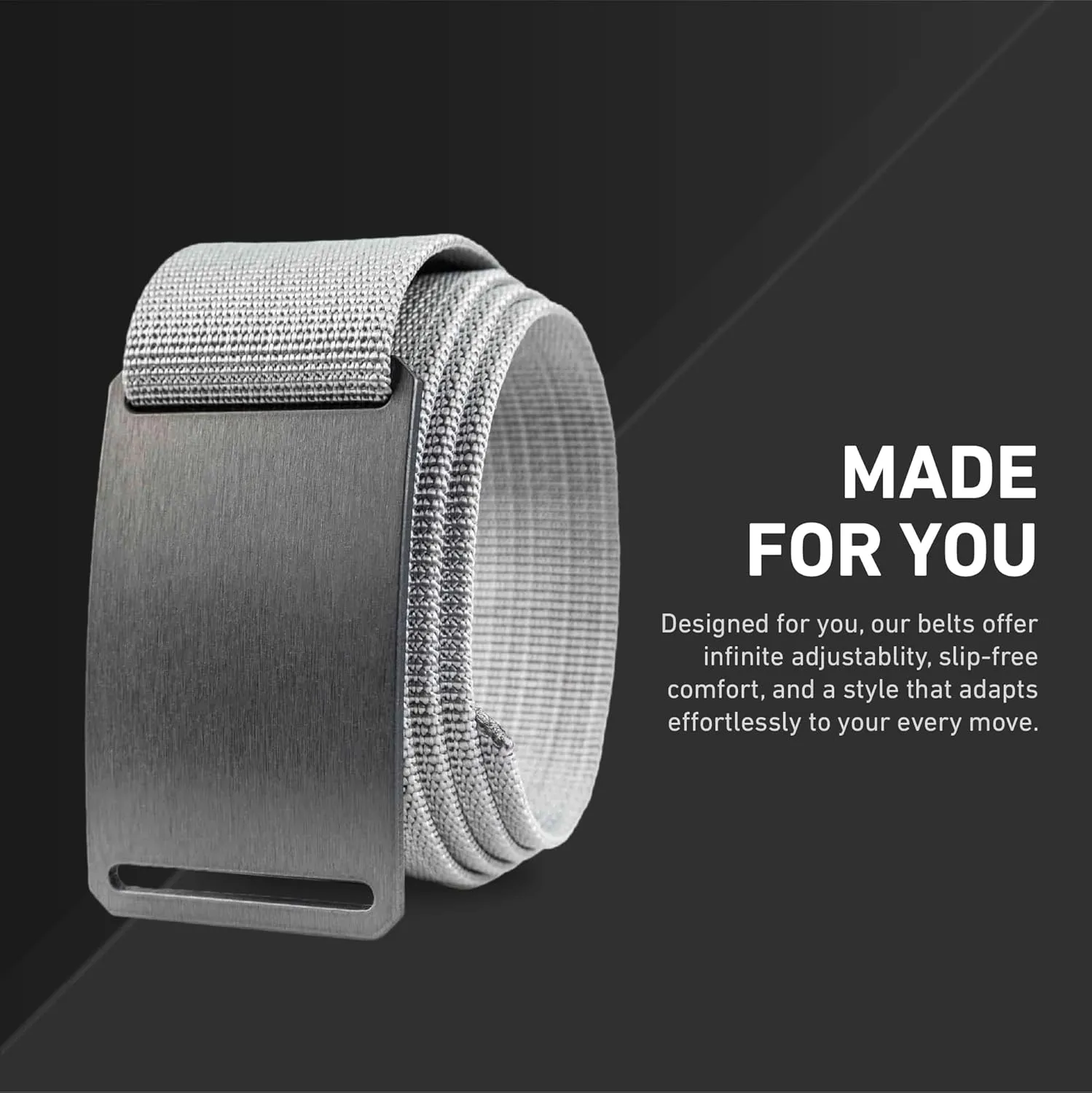 GRIP6 Gunmetal Belt: Durable Belts for Men & Women, Versatile Nylon Tactical Belt for Work, Golf, Casual & Outdoor Use