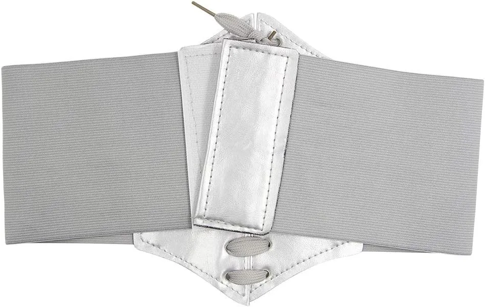 HANERDUN Lace-up Waspie Corset Belts for Women Elastic Waist Belt Tied Retro Wide Belt