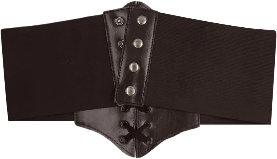 HANERDUN Lace-up Waspie Corset Belts for Women Elastic Waist Belt Tied Retro Wide Belt