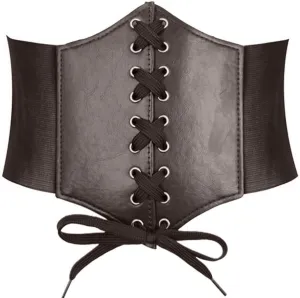 HANERDUN Lace-up Waspie Corset Belts for Women Elastic Waist Belt Tied Retro Wide Belt