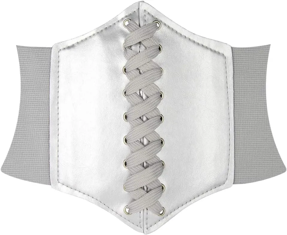 HANERDUN Lace-up Waspie Corset Belts for Women Elastic Waist Belt Tied Retro Wide Belt