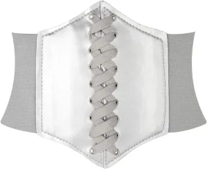 HANERDUN Lace-up Waspie Corset Belts for Women Elastic Waist Belt Tied Retro Wide Belt