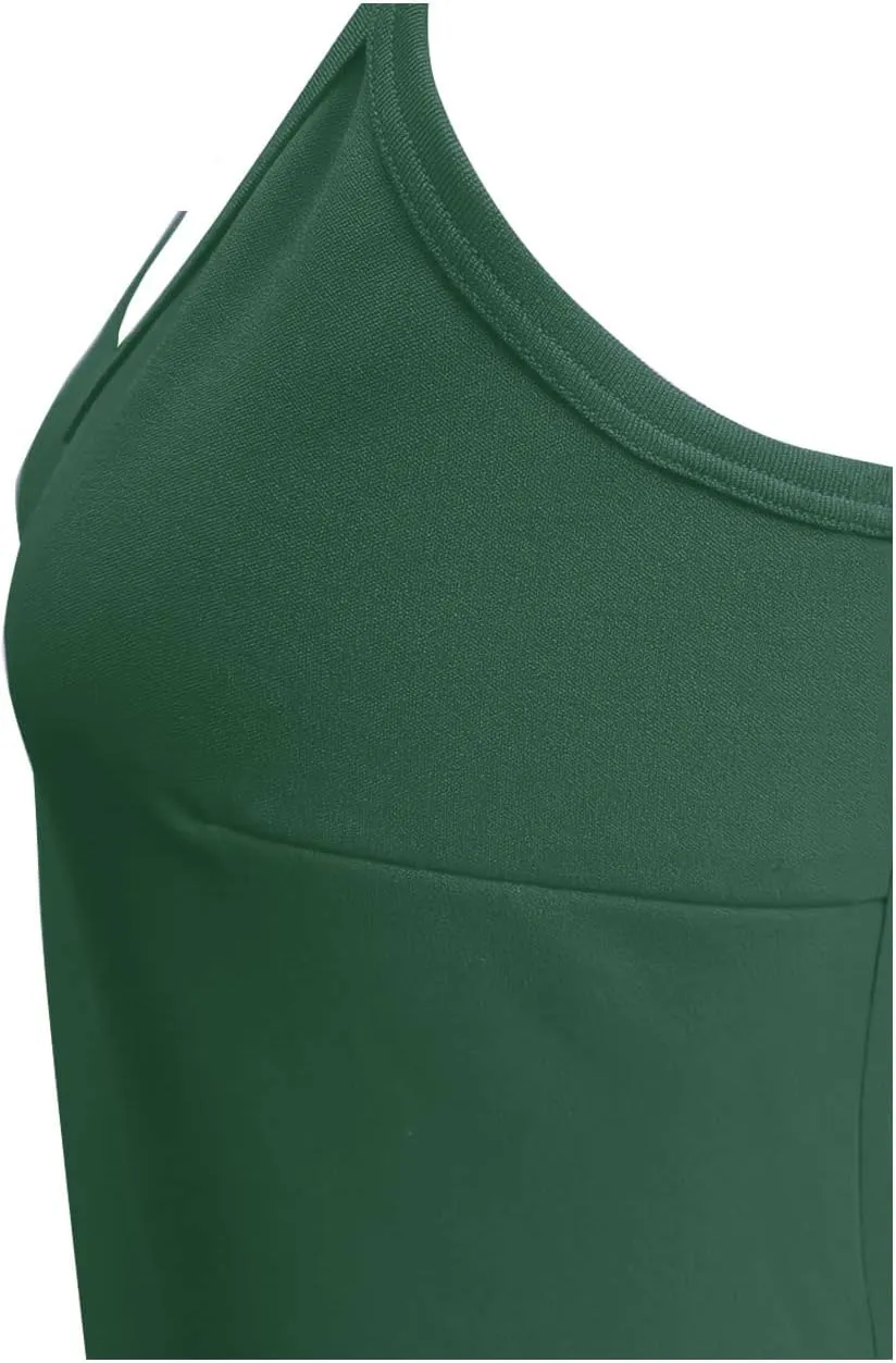 Hanpceirs Women's Basic Bodycon Dresses Cami Slip Spaghetti Strap Tank Casual Club Mini Dress