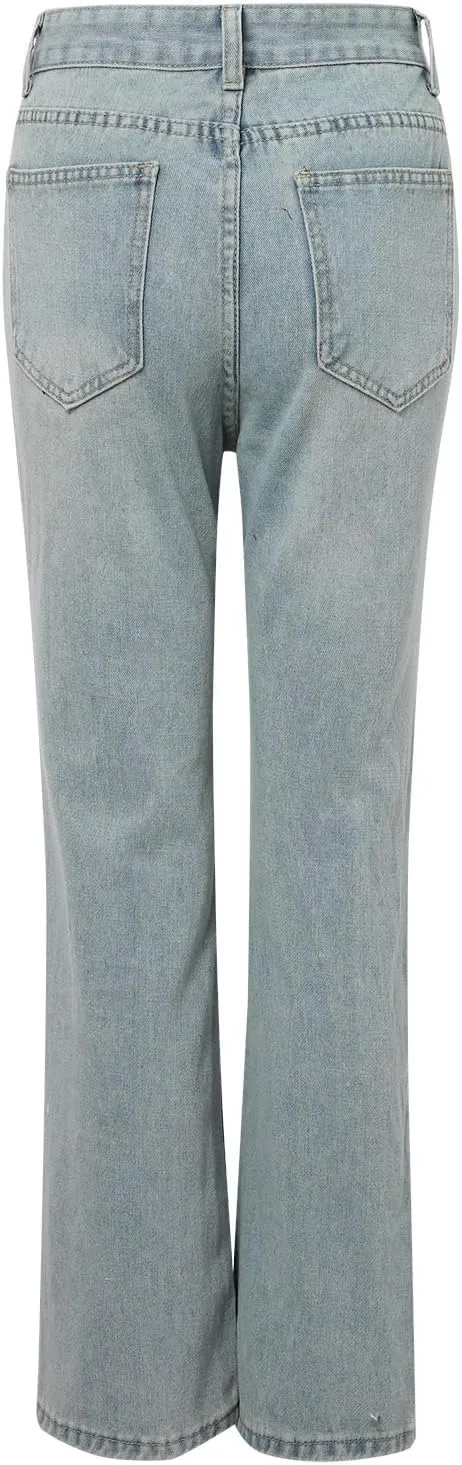 High Waisted Bell Bottom Jeans for Women Flare Jeans for Women Distressd Stretch Wide Leg Jeans