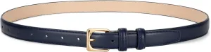 JASGOOD Women Leather Belt for Pants Jeans Casual Fashion Ladies Skinny Leather Waist Belt for Dress with Gold Buckle