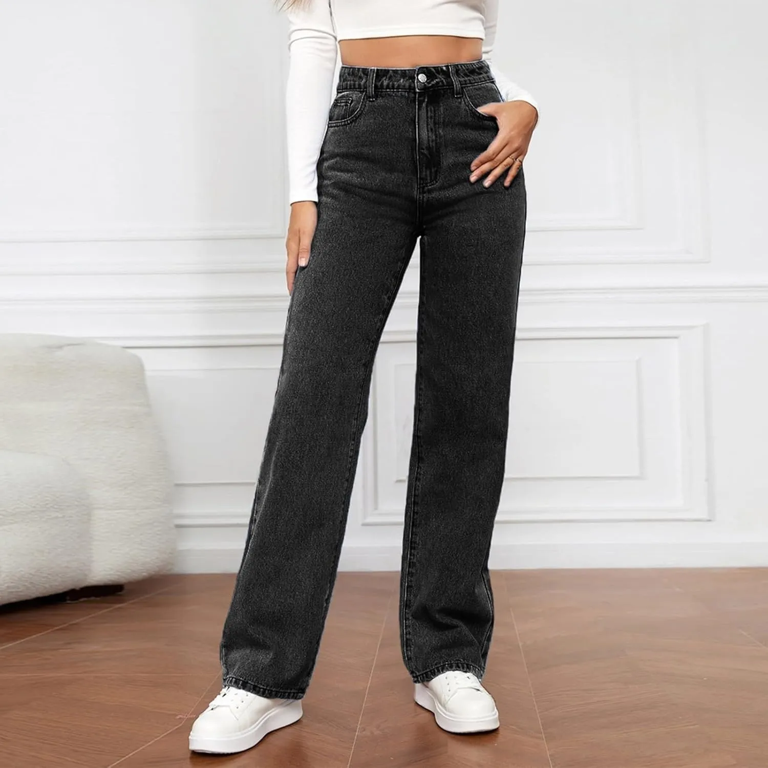 Jeans for Women Trendy 2024 Flare/Wide Leg Jeans High Waisted Stretch Baggy Jeans for Women Plus Size Denim Pants