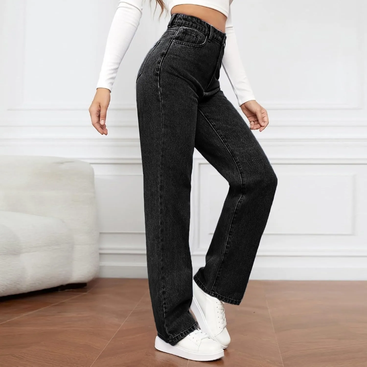 Jeans for Women Trendy 2024 Flare/Wide Leg Jeans High Waisted Stretch Baggy Jeans for Women Plus Size Denim Pants