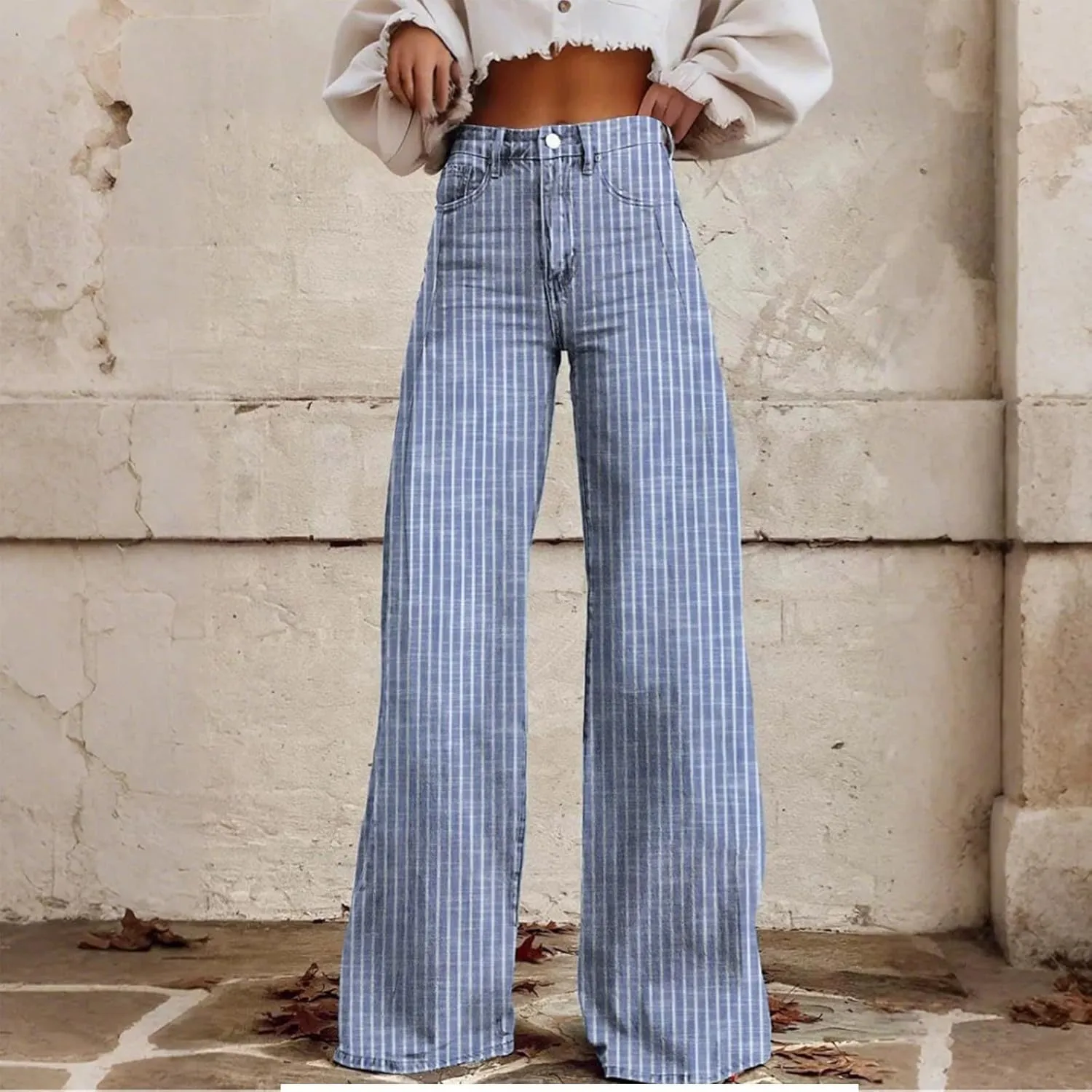 Jeans Women Cargo, Flare Jeans Petite Baggy High Waisted 2025 Trendy Wide Leg Summer Trousers Stretchy