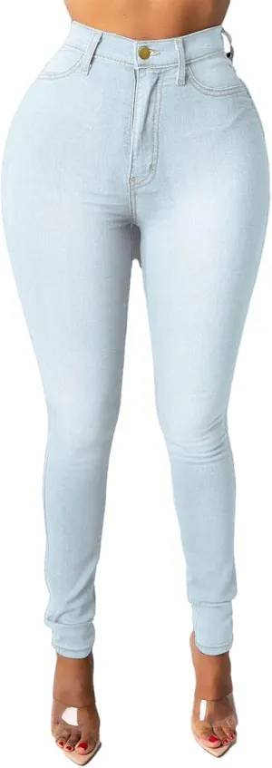 Jeggings for Women High Waisted Buttoned up Denim Pants Trendy Skinny Ankle Jeans Totally Shaping Frayed Jeans