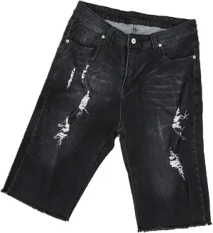 JEKE-DG Women High Waisted Stretch Bermuda Shorts Ripped Distressed Stretch Denim Shorts Frayed Hem Casual Shorts