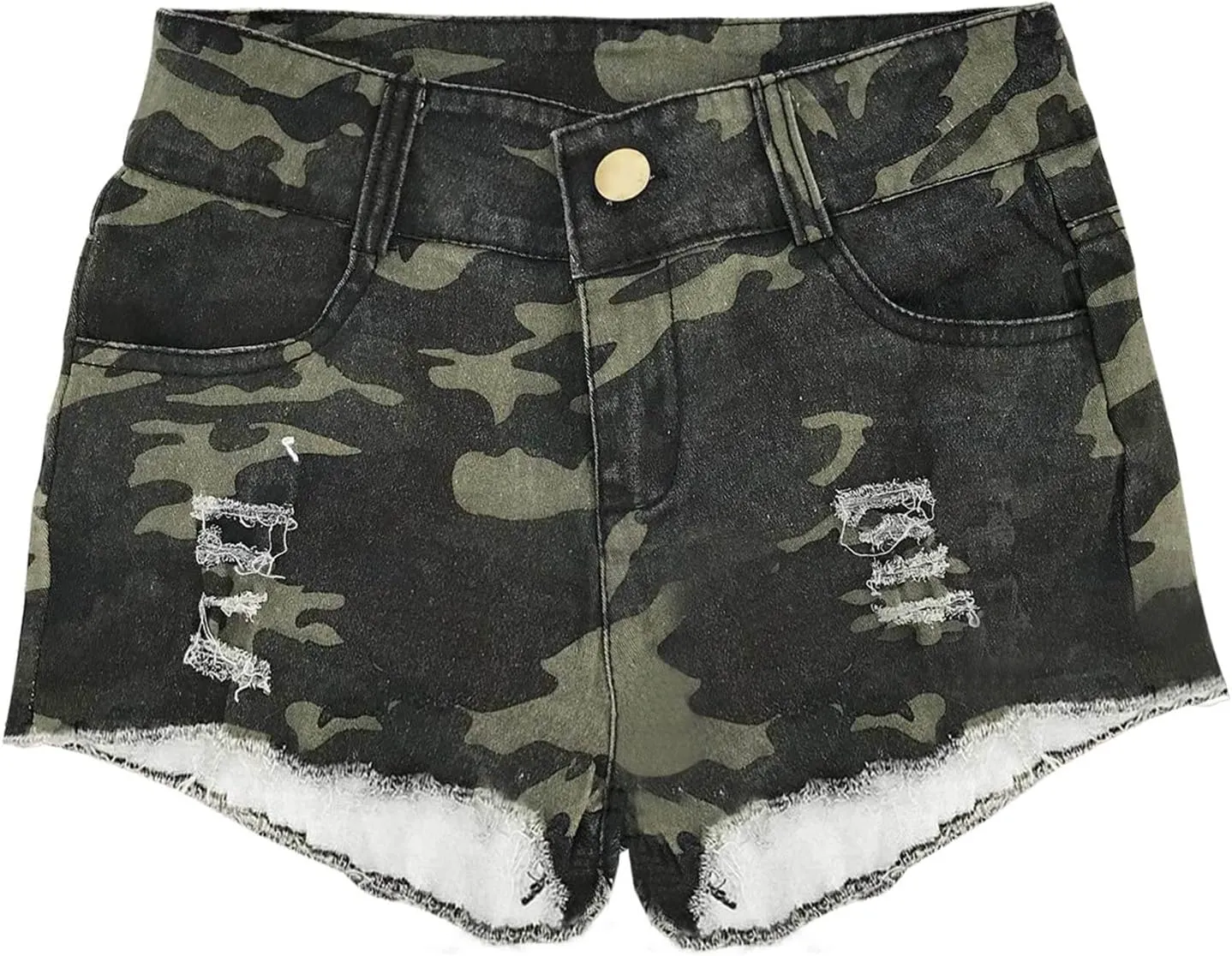 JEKE-DG Womens Jean Shorts Summer High Waisted Denim Shorts Ripped Frayed Casual Stretchy Shorts