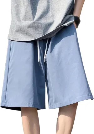 JEShifangjiusu Men's Running Solid Color Beach 5 Point Shorts Quick Dry Basketball Shorts Straight Casual Lightweight Shorts