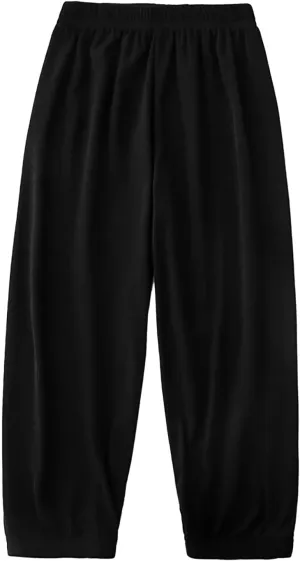 Kids Boys Girls Loose Fit Pants Baggy Sweatpants Wide Leg Elastic Waist Joggers Thin Soft Solid Color Summer Trousers