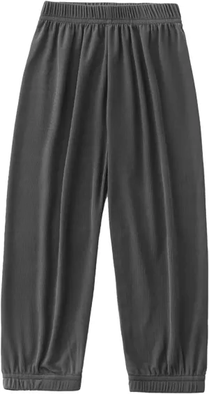 Kids Boys Girls Loose Fit Pants Baggy Sweatpants Wide Leg Elastic Waist Joggers Thin Soft Solid Color Summer Trousers
