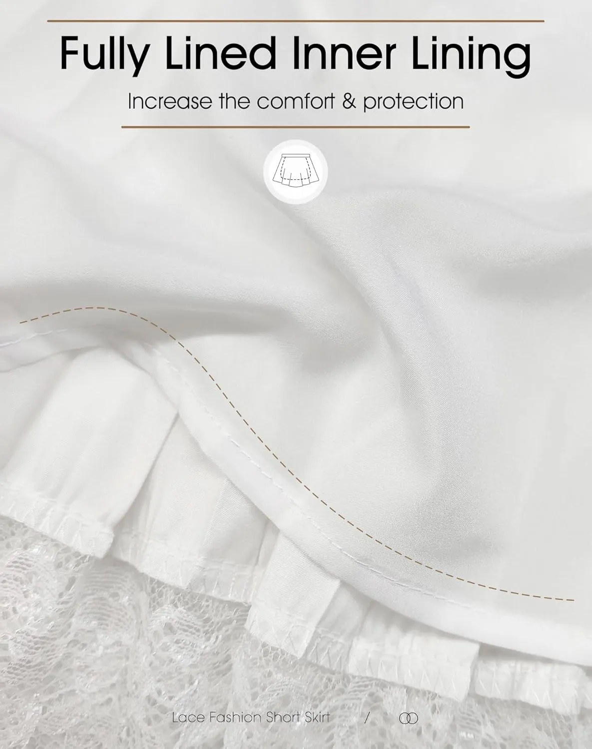 Lace Slip Skirt for Women Half Slips for Under Dresses Y2K Pleated Ruffle Lace Mini Skirt Extender Underskirt