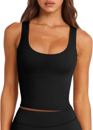 LASLULU Womens Sport Bras Long Line Workout Yoga Gym Athletic Tops Clothes Shirts Camisole Padded Crop Tank Tops