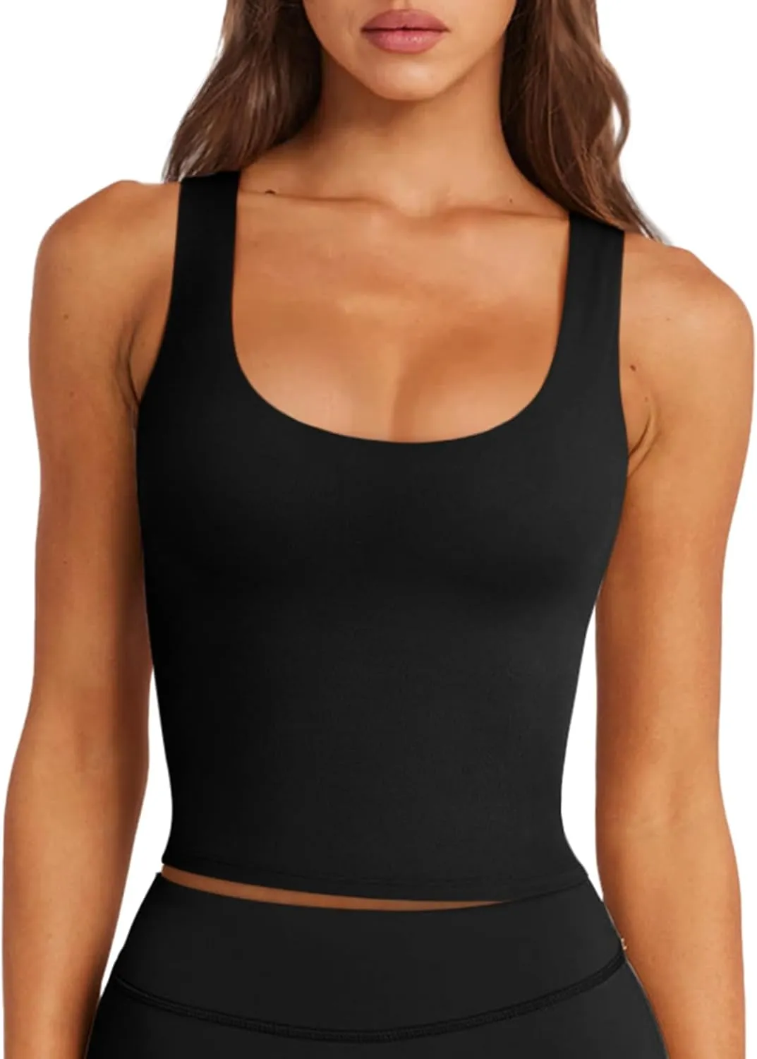 LASLULU Womens Sport Bras Long Line Workout Yoga Gym Athletic Tops Clothes Shirts Camisole Padded Crop Tank Tops