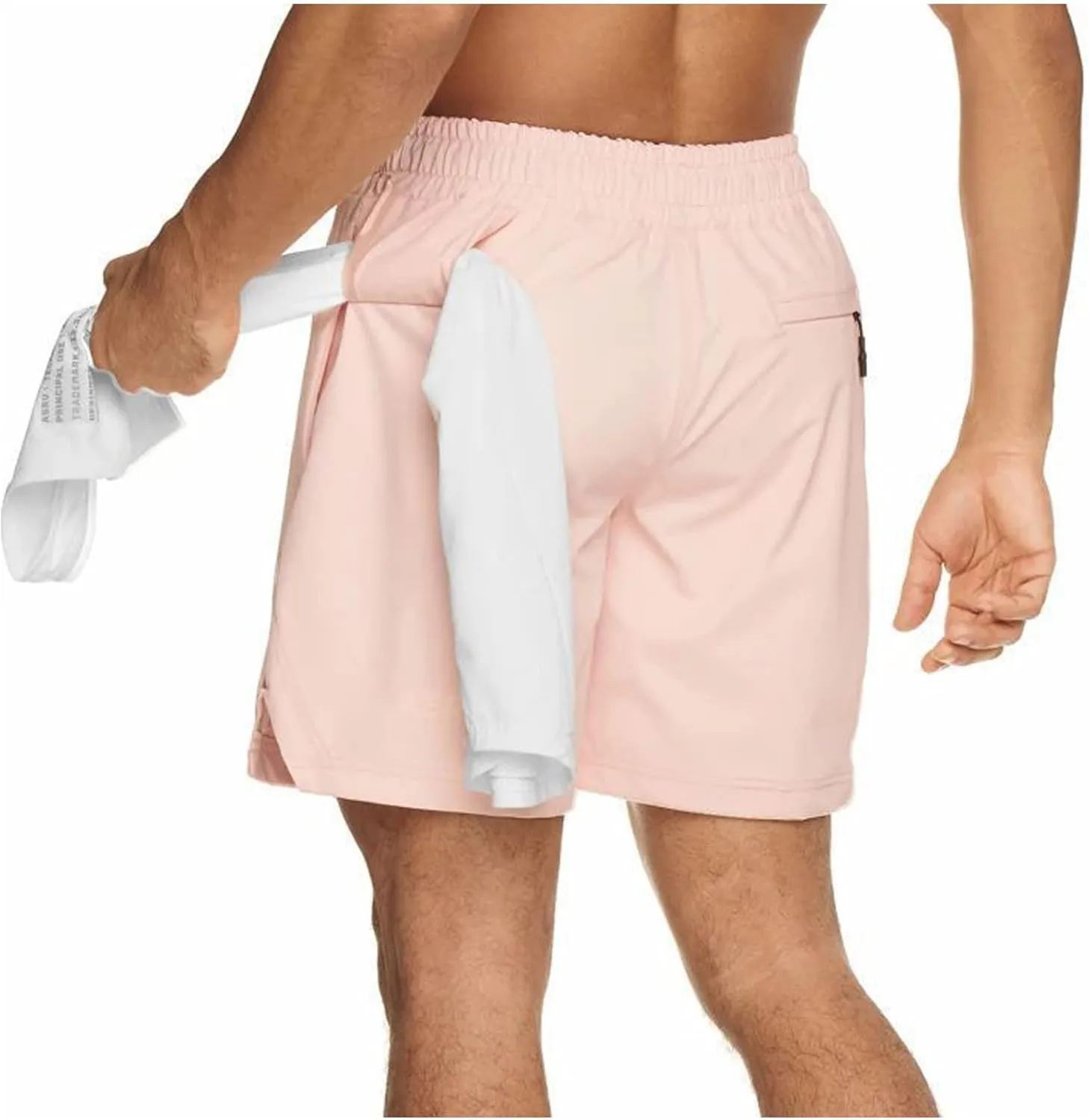 Lastesso Mens Shorts Athletic Lightweight Shorts Drawstring Zipper Pockets Workout Running Shorts Casual Quick Dry Clothes