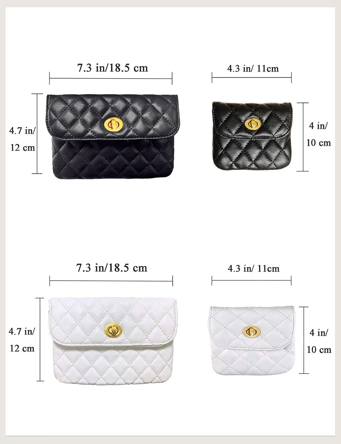 Leather Chain Belt Bag for Women Crossbody Waist Purse Fanny Pack Fashion Evening Clutch Mini Handbag Detachable
