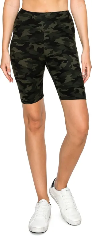 Leggings Depot Women's 10"/ 8"/ 5"/ 2" High Waist Active Running Shorts, Womens Biker Shorts