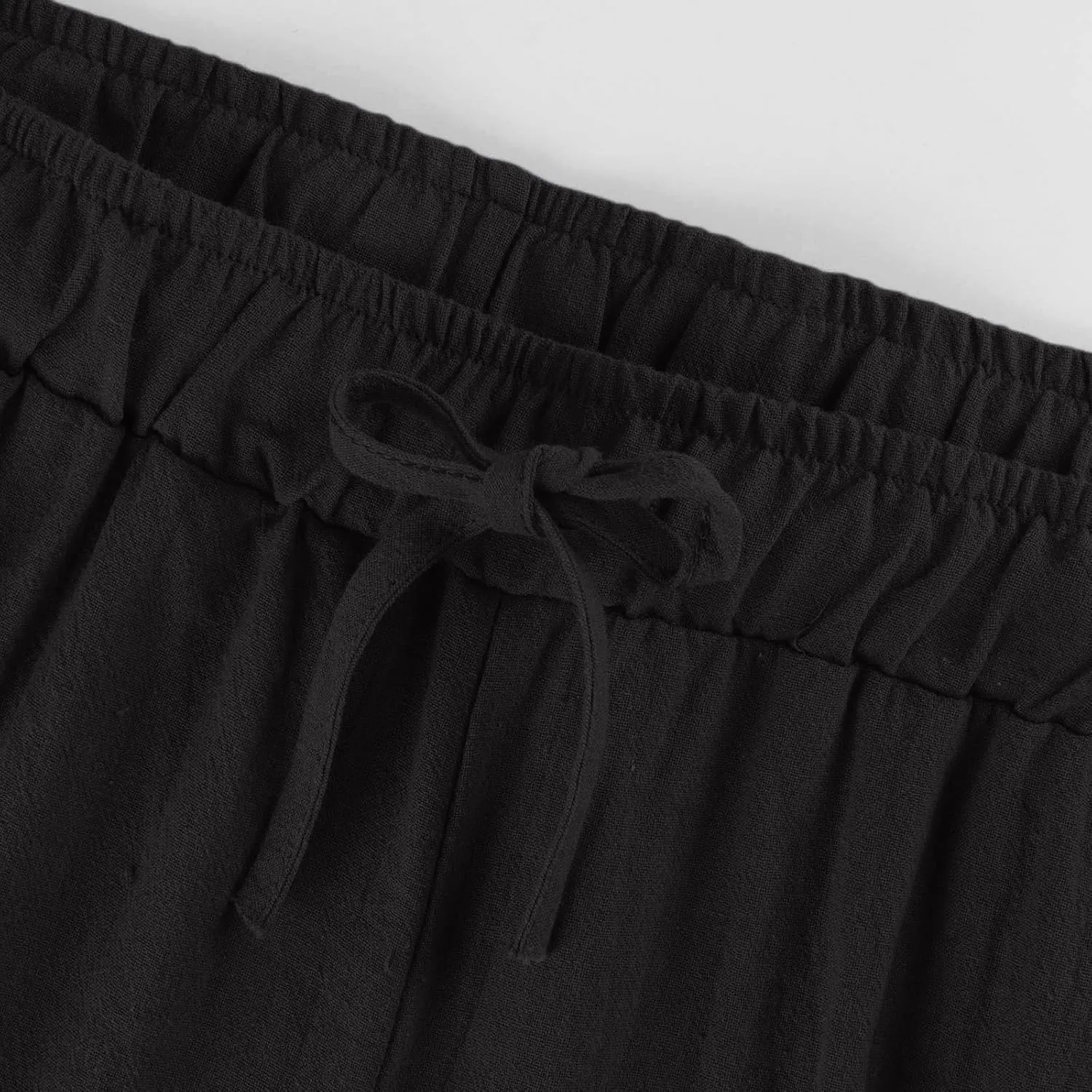 Linen Pants Women Summer Plus Size Capri Pants 2025 Trendy Wide Leg Pants Casual Beach Spring Cropped Linen Pants