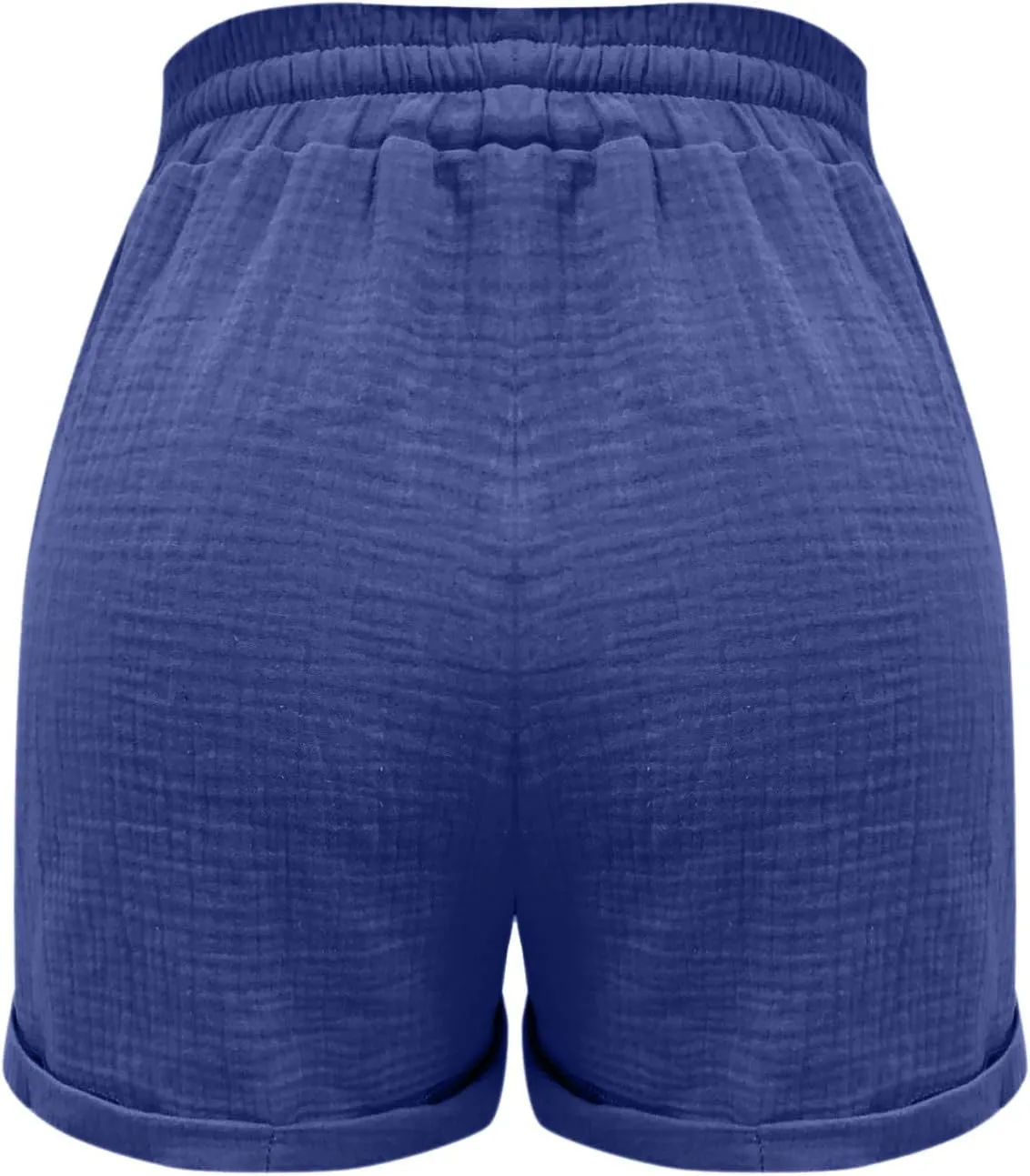 Linen Shorts for Women Elastic Waist Drawstring Shorts Summer Casual Lightweight Lounge Beach Shorts with Pockets