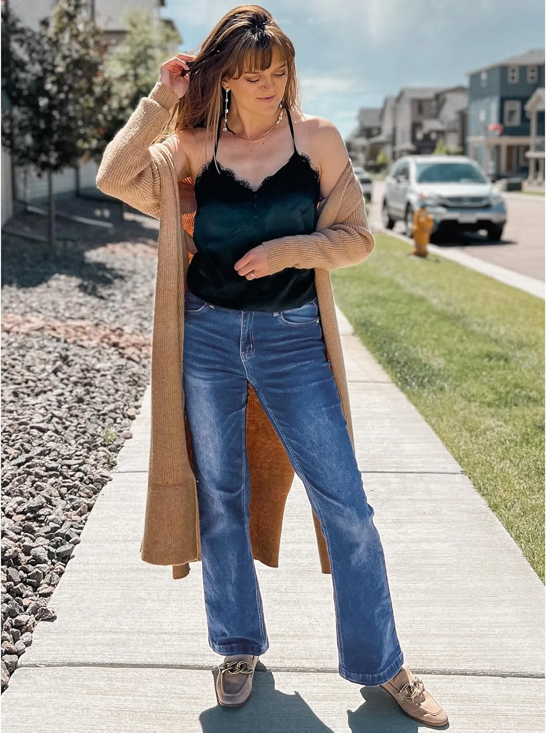 luvamia Wide Leg Jeans for Women Distressed Baggy High Waisted 90s Jeans Stretchy Denim Pants Trendy