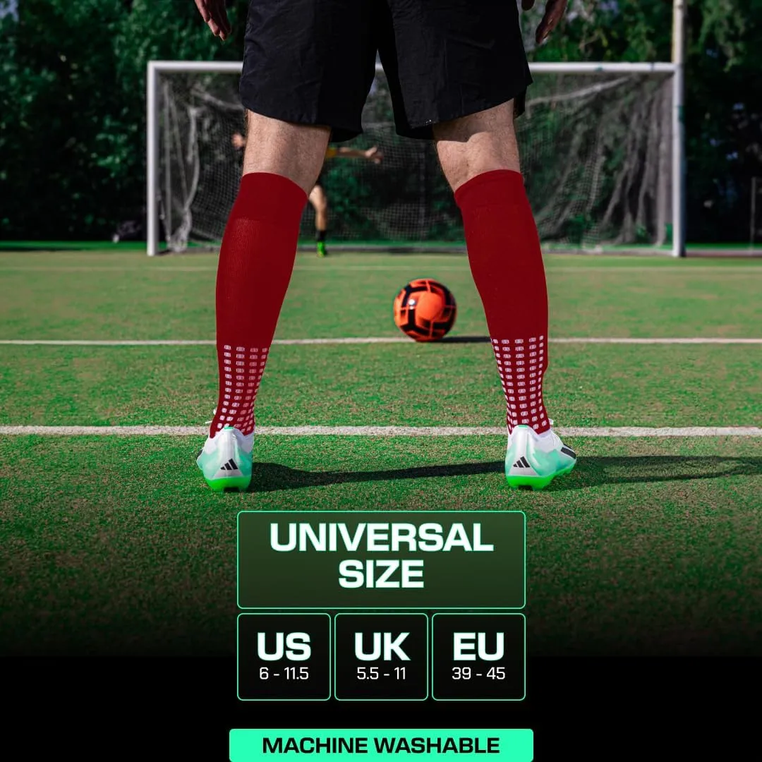 LUX Anti Slip Soccer Knee Socks,Non Slip Football/Basketball/Hockey Sports Grip Socks