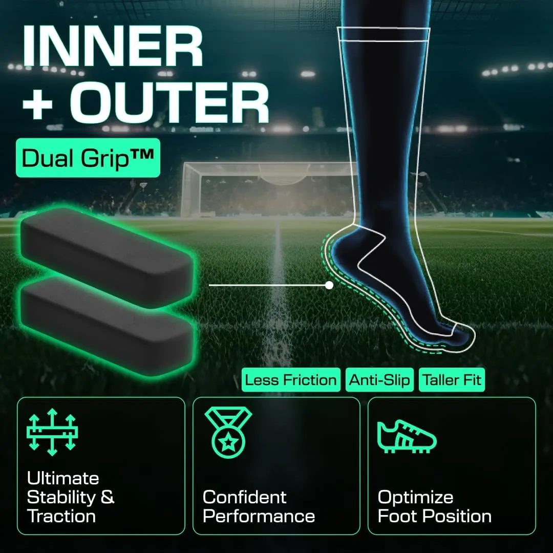 LUX Anti Slip Soccer Knee Socks,Non Slip Football/Basketball/Hockey Sports Grip Socks