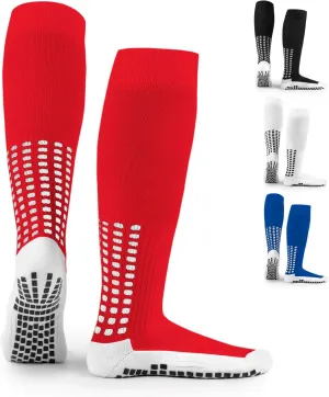 LUX Anti Slip Soccer Knee Socks,Non Slip Football/Basketball/Hockey Sports Grip Socks