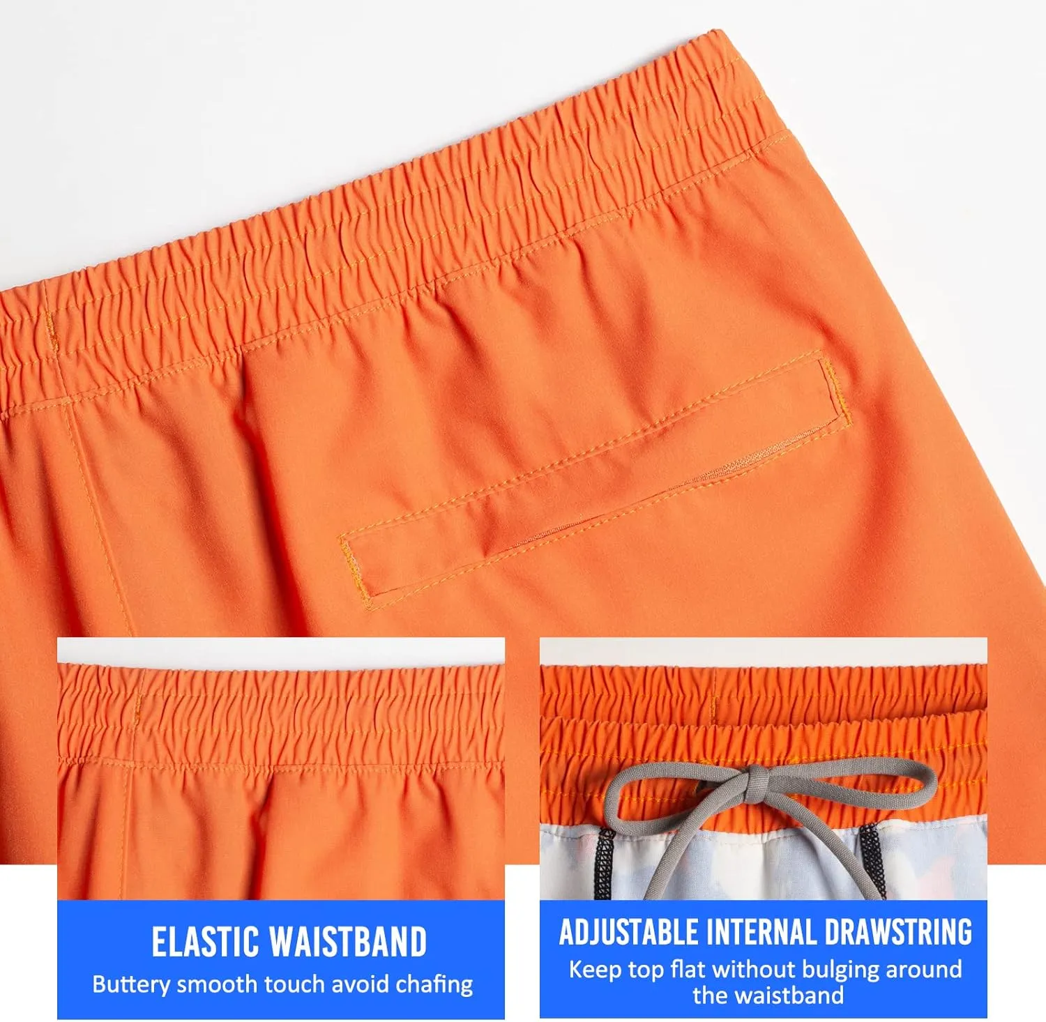 maamgic Mens Workout Shorts 2 in 1 Stretch 5" Gym Shorts Running Shorts with Compression Liner Zip Pocket