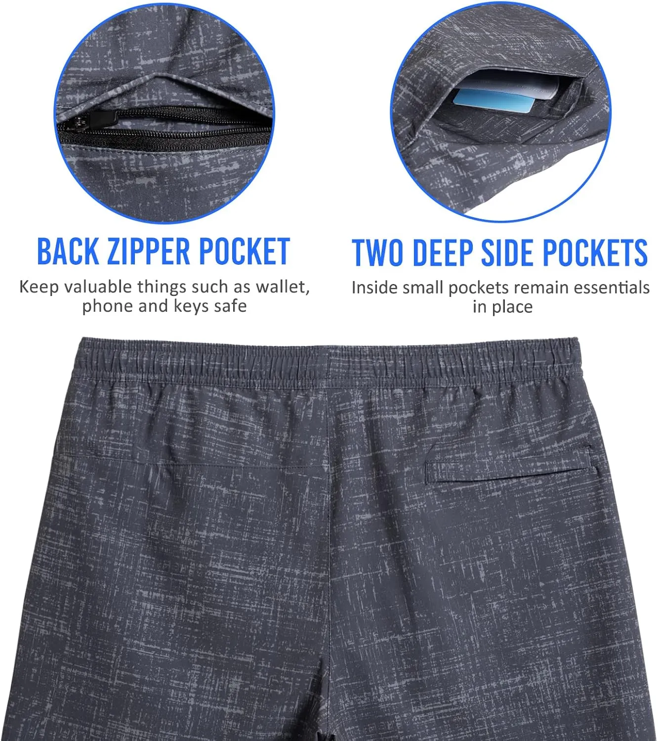 maamgic Mens Workout Shorts 2 in 1 Stretch 5" Gym Shorts Running Shorts with Compression Liner Zip Pocket