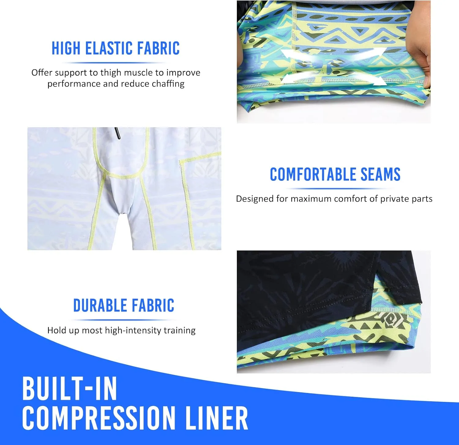 maamgic Mens Workout Shorts 2 in 1 Stretch 5" Gym Shorts Running Shorts with Compression Liner Zip Pocket