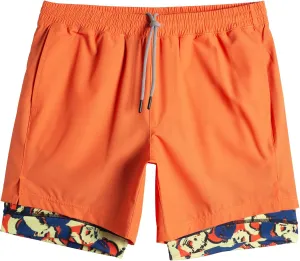 maamgic Mens Workout Shorts 2 in 1 Stretch 5" Gym Shorts Running Shorts with Compression Liner Zip Pocket