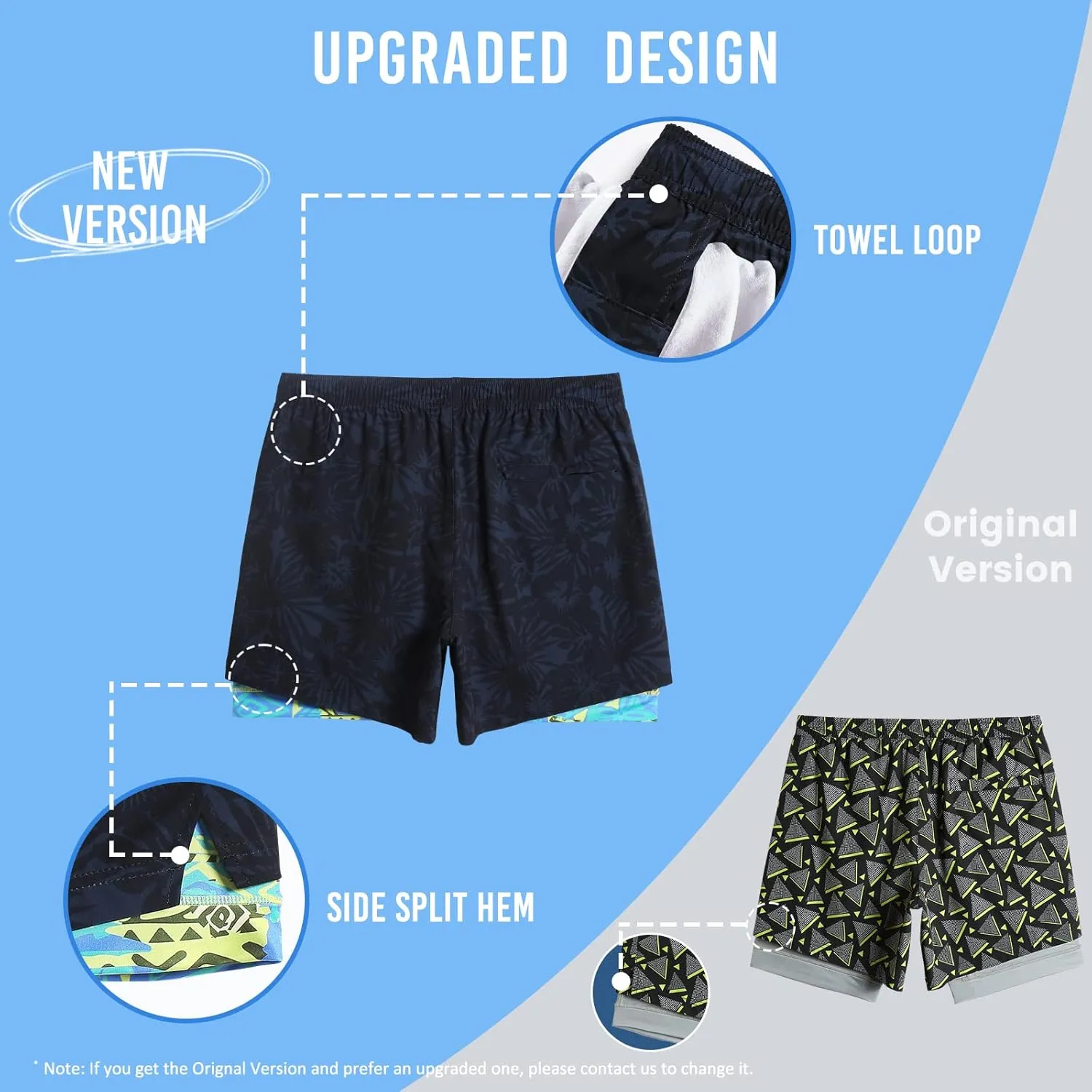 maamgic Mens Workout Shorts 2 in 1 Stretch 5" Gym Shorts Running Shorts with Compression Liner Zip Pocket