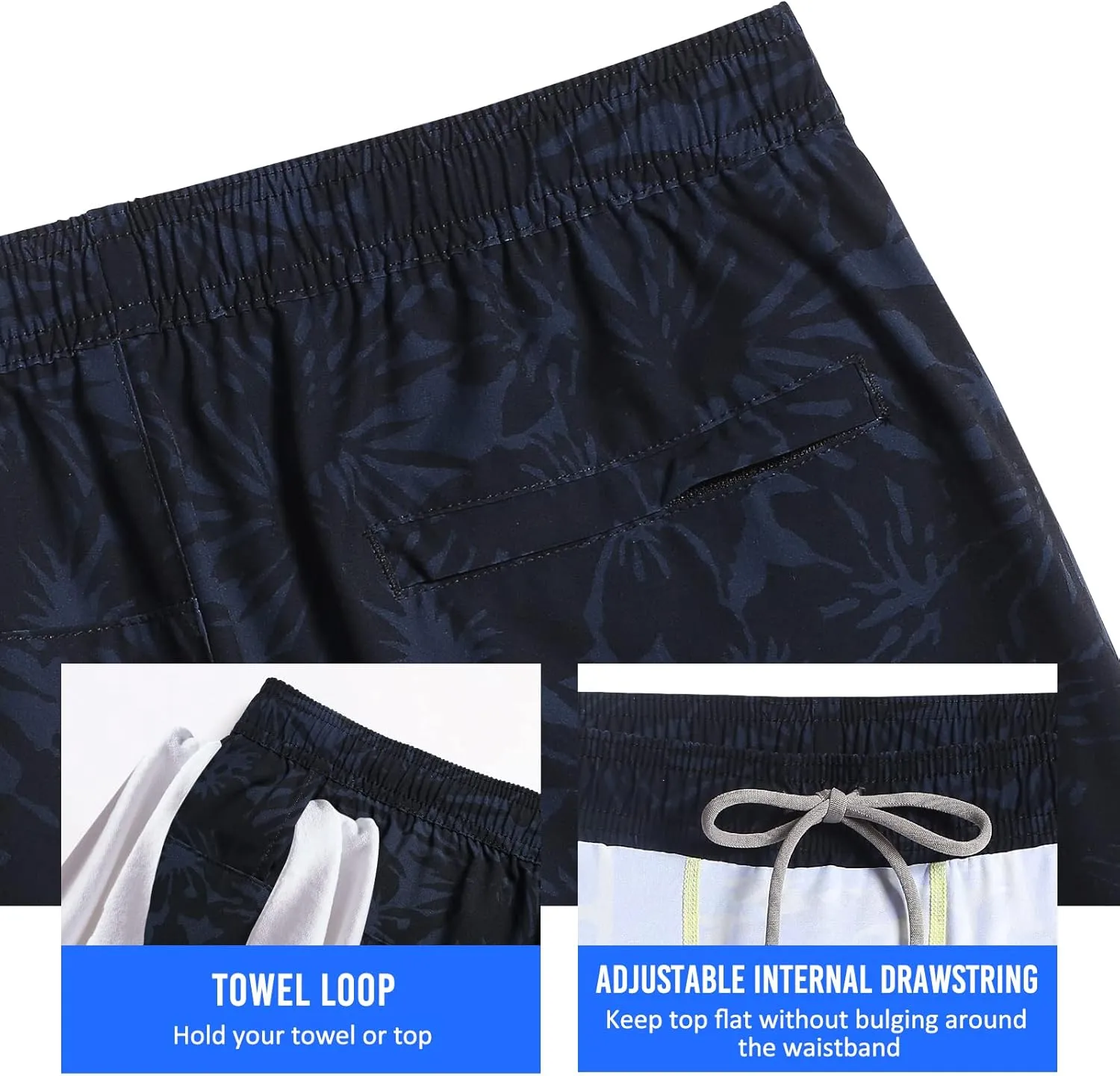 maamgic Mens Workout Shorts 2 in 1 Stretch 5" Gym Shorts Running Shorts with Compression Liner Zip Pocket