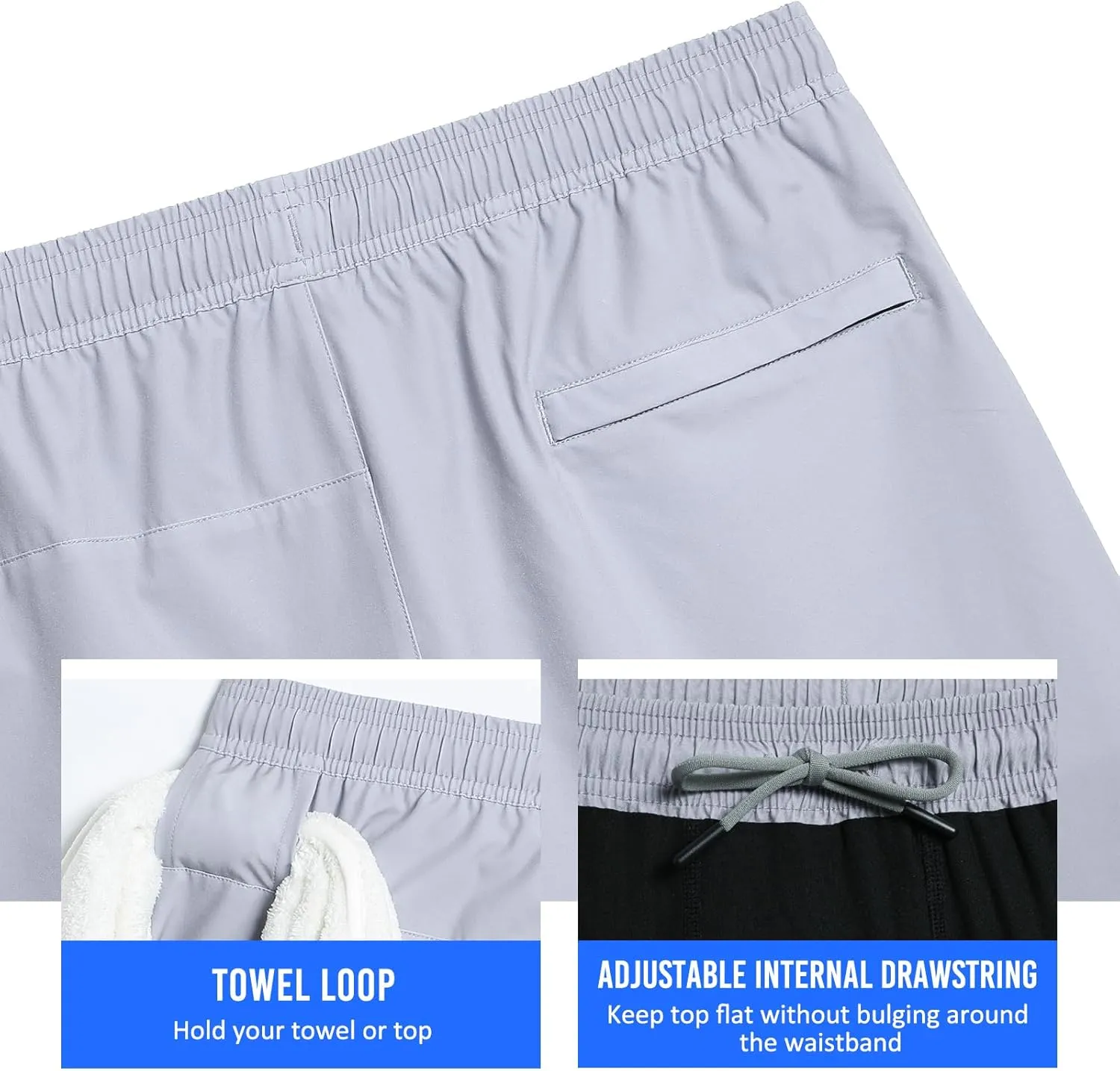 maamgic Mens Workout Shorts 2 in 1 Stretch 5" Gym Shorts Running Shorts with Compression Liner Zip Pocket