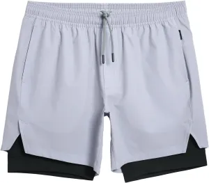 maamgic Mens Workout Shorts 2 in 1 Stretch 5" Gym Shorts Running Shorts with Compression Liner Zip Pocket