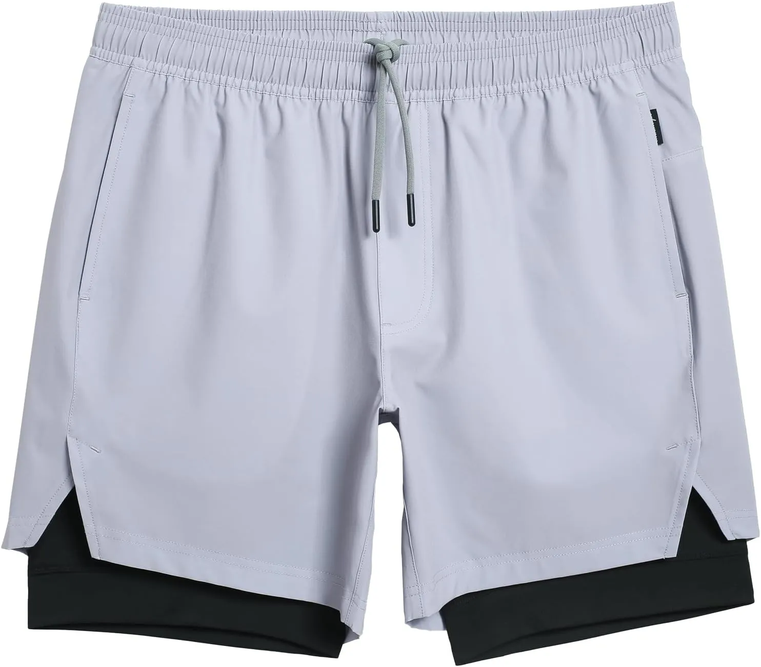 maamgic Mens Workout Shorts 2 in 1 Stretch 5" Gym Shorts Running Shorts with Compression Liner Zip Pocket