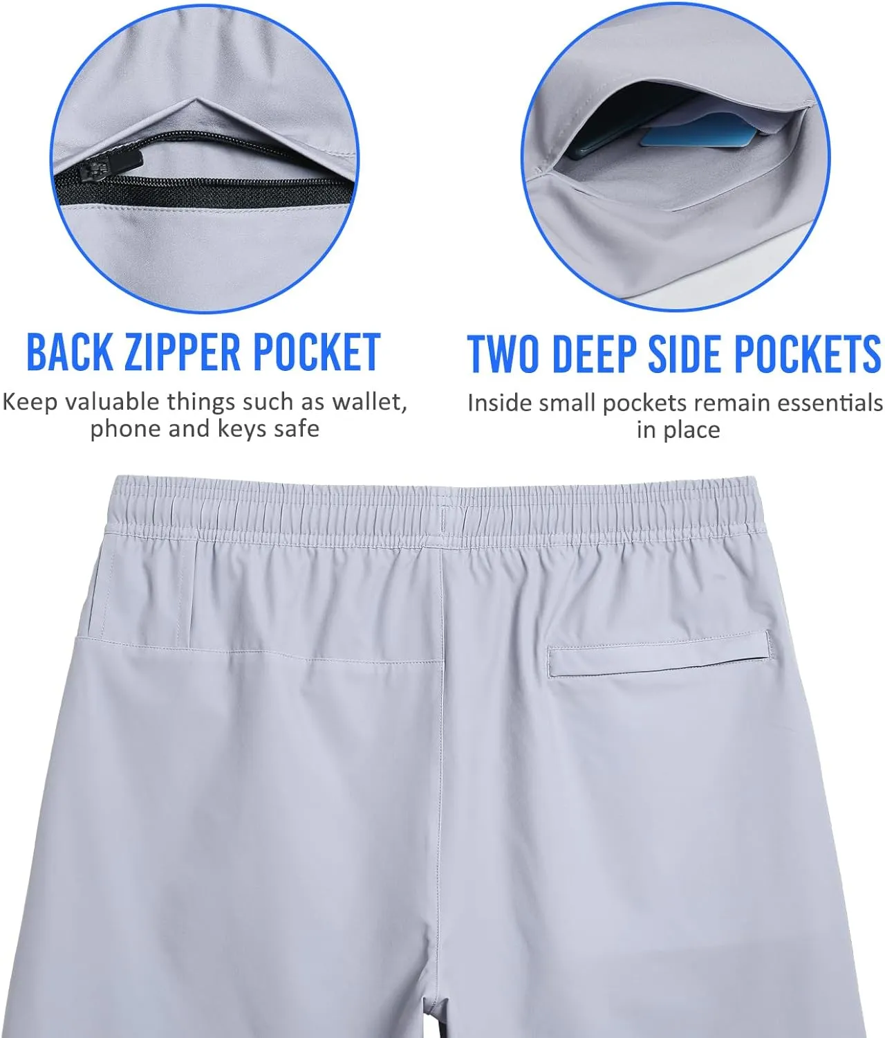 maamgic Mens Workout Shorts 2 in 1 Stretch 5" Gym Shorts Running Shorts with Compression Liner Zip Pocket