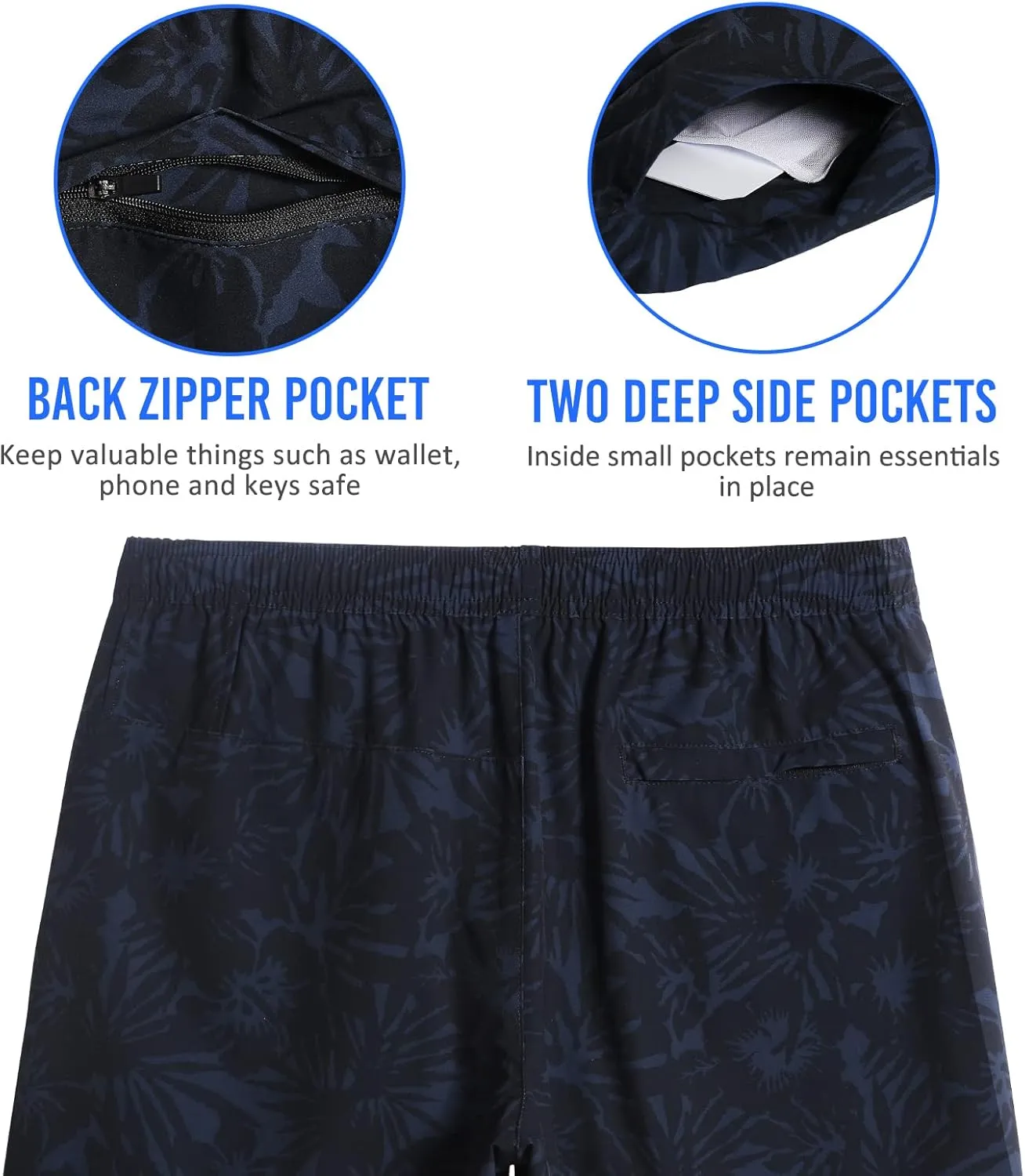 maamgic Mens Workout Shorts 2 in 1 Stretch 5" Gym Shorts Running Shorts with Compression Liner Zip Pocket