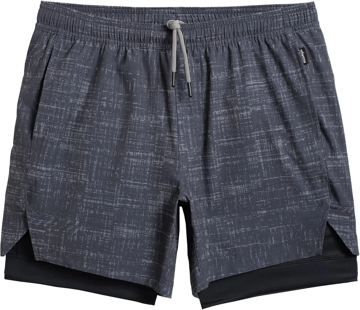 maamgic Mens Workout Shorts 2 in 1 Stretch 5" Gym Shorts Running Shorts with Compression Liner Zip Pocket