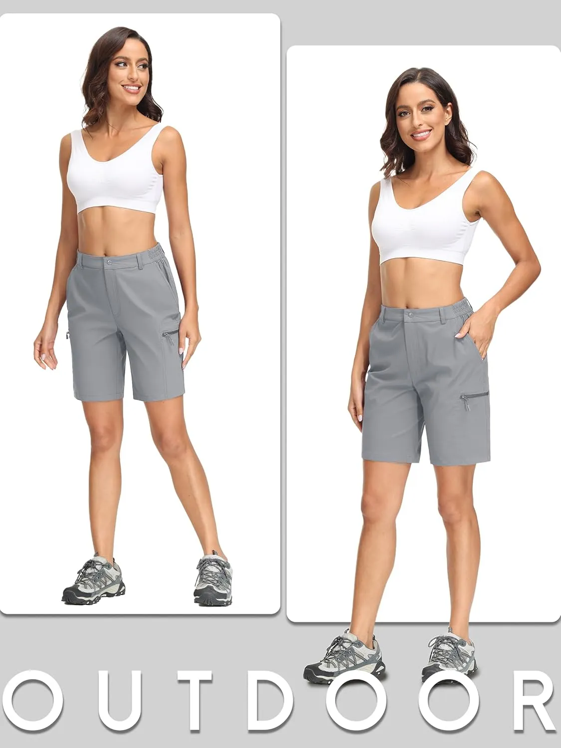 MAGCOMSEN Women's Hiking Shorts Quick Dry Lightweight Golf Shorts with 4 Pockets Summer Casual Athletic Running Shorts