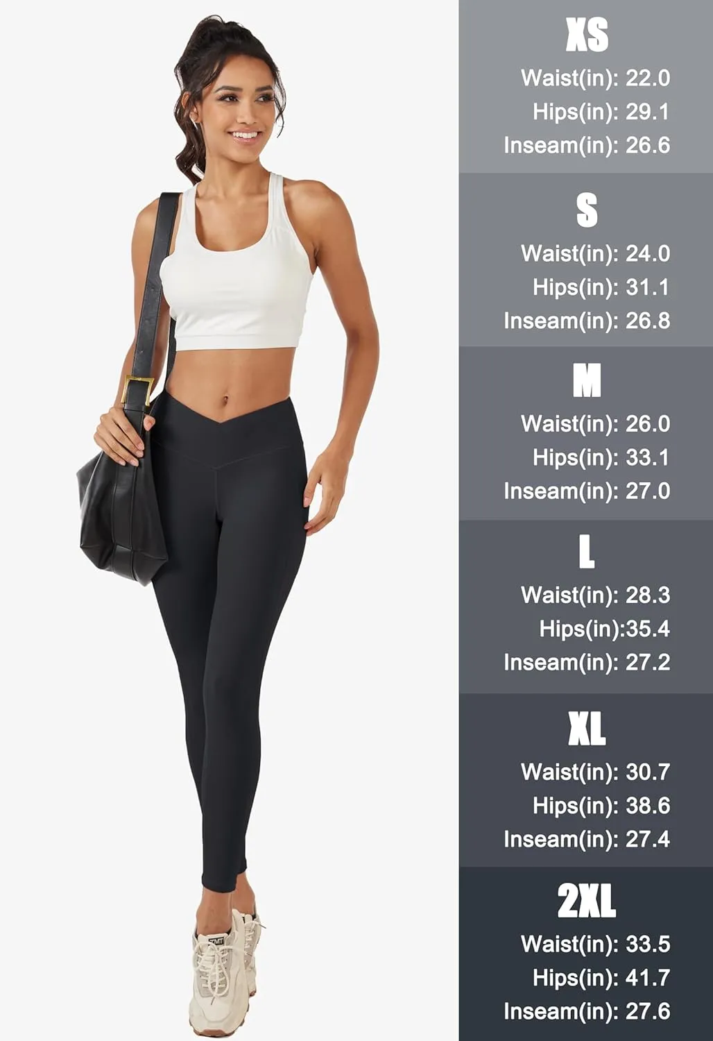 MAGCOMSEN Women's Yoga Leggings V Waist Gym Workout Athletic Leggings with Pockets Stretch Soft Leggings Spring Autumn